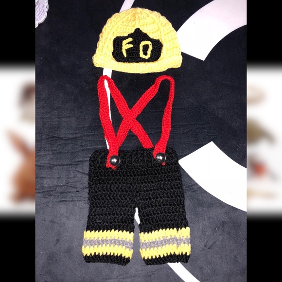 Crochet Fire Fighter suit - Picture 2 of 3